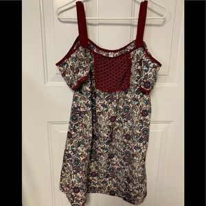 Xhilaration Womens Paisley Print Cold Shoulder Tunic Top & Adjustable Straps M